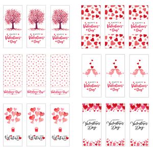 24pcs Happy Valentine's Decor Decor Sticker Auto-Adhesive Scelling Sticker Labels Be My Valentine Party Decor Love Heart Étiquettes