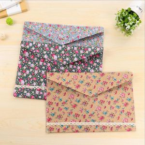 24 pièces sac en papier floral en tissu de grande taille Kawaii crayon papeterie fournitures papeterie coréenne collecter des étuis
