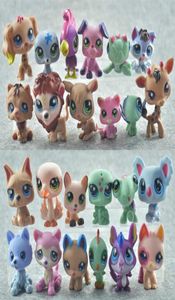 24pcs Set Mini Little Animal Toy Cartoon Cute Dolls Dolls Figures Cat Dog Horse Pet Shop Collection de bureau Gift pour enfants 22283677