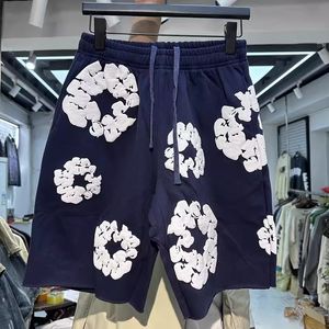 24SS Big Taille Designer Puff Coton Shorts Hommes Femmes Pantalon court Mode Streetwear Pantalons Mens Holiday Beach Denim Shorts Multicolor Tears Pantalons de survêtement Vêtements