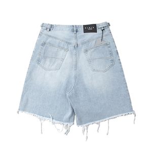 24SS Fashion Summer Paris surdimensionne les glands lavés en denim shorts femmes hommes Skateboard High Street Jeans Pantalon Middle 0430