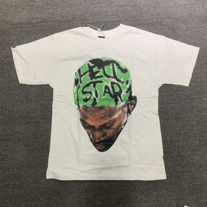 24ss Hellstar Rodman camisetas para hombre retrato cabeza flash película de diamante moda calle principal hombres y mujeres camiseta corta hombre camisetas vintage verano camiseta suelta