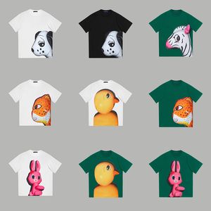 24SS Paris Rabbit Dog Chicken Leopard Zebra Balloon HD Print Tee Designer T-shirt Spring Summer Casual Fashion Skateboard Men Women Tshirt 0428