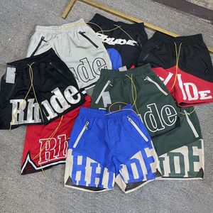 24ss Rhude pantalones cortos pantalones cortos de diseño verano rhude beachshorts moda pantalones de playa hombres ropa de calle de alta calidad para hombre ropa de baño tamaño asiático S-XL