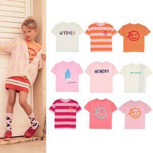 24wyn Spring Summer Shortveved Tshirts for Boys Girls Classic Classic Winking Tops Tops Kids Vêtements 240430