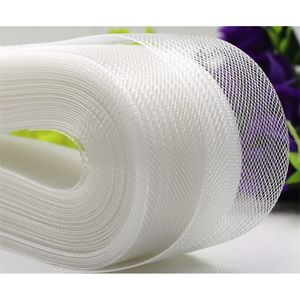 255080mm 50yards Flat Stiff Plain Hard crinoline Horsehair Mesh Braid for wedding Dresshat sewing accessories T200819