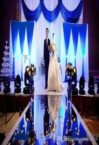 25 M por lote 1 m de ancho Espejo de plástico plateado Alfombra Corredor Pasillo para centros de mesa de boda de moda Suministros de decoración Entrega de DHL6090472