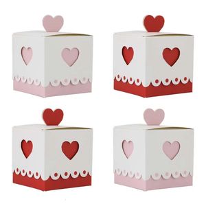 25 nouvelles petites boîtes en carton en forme de coeur sur le thème de la saint-valentin, cadeaux de fête, coffrets cadeaux de bonbons 240205