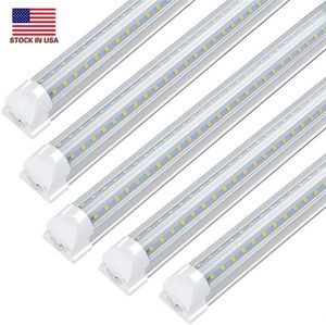 12-pack 4ft 5ft 6ft 8ft LED tube lumières T8 support intégré refroidisseur en forme de V porte 1200mm AC 85-265V livraison gratuite USD