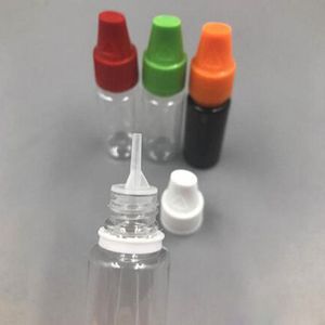 2500 unids/lote tapas a prueba de manipulaciones a prueba de niños TPD 10ml botellas PET para aceite Ejuice Eliquid botellas cuentagotas de plástico con punta delgada en venta
