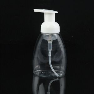Bouteille de mousse de désinfectant pour les mains 250ML Bouteille de pompe en plastique transparent en forme d'éventail pour l'eau de désinfection de lotion cosmétique, etc. KKA1791