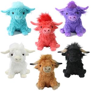 25cm 6 couleurs Highland Bods Bivoirs en peluche Toys Premium Edition Cartoon Anime Dolls for Kids Gifts Artificial Highland Cow Scottish