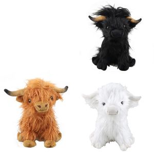25 cm Highlands écossais vache jouets en peluche Vivid peluche animaux poupées marron blanc noir bleu cadeau pour les enfants