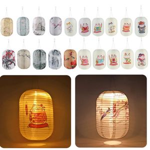 25 cm Linternas solares impermeables LED Luz de nylon Tela Lámpara colgante japonesa china Jardín al aire libre Decoración de fiesta de vacaciones de boda 240323