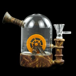 Smoking Pipe 4.8 '' Dab Rig Silicone Verre bong Roue à eau plates-formes de conduite d'eau Style de transfert d'eau avec boîte d'emballage