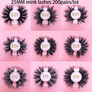25 mm 3D Mink Lashs Whole 200PAIRSLOT THIC Strip 3D Mink Ellashes Custom Packaging Label Makeup Dramatic Long Mink Lashes6459731