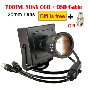 Objectif de longueur focale de 25mm, 700TVL CCD effio-e/2090, capteur CCTV, Mini caméra de sécurité pour dépassement de voiture avec Menu OSD