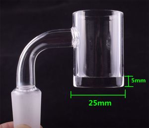25 mm XL Smoke Flat Top Cuarzo Banger Nail 5 mm Parte inferior gruesa 10 mm 14 mm 18 mm Junta 45/90 grados para bongs de vidrio
