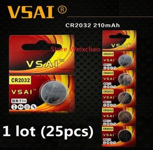 25pcs 1 lot CR2032 3V Lithium li ion bouton Cellule Batterie CR 2032 Batteries de pièces de pièces Liion 3 Volt VSAI 26713463952