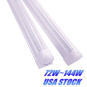 25PCS 4Ft 5Ft 6Ft 8Ft Luces de tubo LED Forma de V Tubos T8 integrados 4 5 6 8 pies Refrigerador Puerta Congelador Iluminación 36W 72W 100W 144W AC85-277V Luz de tienda EE. UU. STOCK