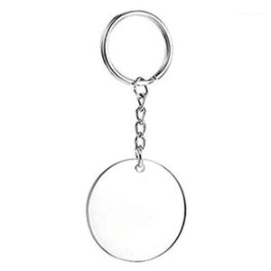 Porte-clés 25 pièces acrylique clair cercle disques et porte-clés ronds porte-clés blancs pour projets de bricolage Crafts1