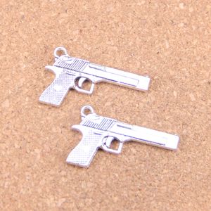 25 uds antiguo bronce plateado pistola browning pistola dijes colgante DIY collar pulsera brazalete hallazgos 45*20mm