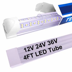 DC/AC 9-36V 4ft tube LED lumières t8 18w en forme de v intégré 12v 36v led éclairage refroidisseur 3000K 4000K 6000K 24v ampoules fluorescentes crestechchen