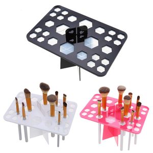 26 trous acrylique cosmétique organisateur maquillage pinceaux support support pliable organisateur support cosmétique brosse séchage supports