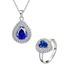 Blue water wedding rings