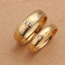 Gold engagement rings for couple with names