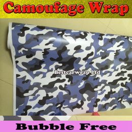 Blue Snow style CAR CAMO KIT VINYL Wrap Camouflage Sticker GRAPHICS STICKERS DECALS BONNET ROOF GOLF size 1.52x30m/Roll Free Shipping