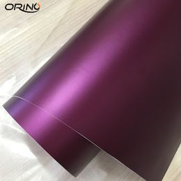 Purple Satin Matte Chrome Vinyl For Metallic Car Wrap Foil With Air Release Car Styling Wrapping Sticker Cover 1.52x20m 5x67ft