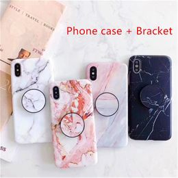 New Arrivals Fashion Marble Stone Phone Case for iPhone 11 XS MAX XR X Plus Soft TPU phone cases with Bracket