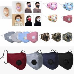 15styles kids adult valve mask printed cartoon striped camouflage mouth cover dustproof earloop protective designer mask FFA4086