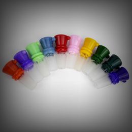 Colourful 14MM 18MM Joint Male Handmade Pyrex Glass Handle Bowl Dry Herb Tobacco Oil Rigs Wax Philtre Container Bong Waterpipe Hookah DHL Free