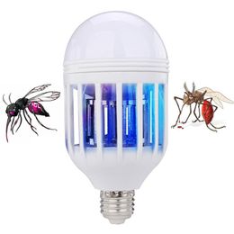 DHL Electric Trap Light Indoor 2 Modes 15W E27 LED Mosquito Killer Lamp Bulb Electronic Anti Insect Bug Wasp Pest Fly Greenhouse
