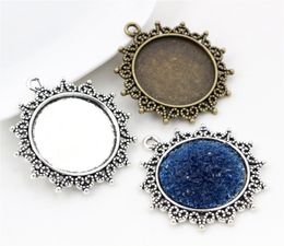 New Fashion 50pcs 25mm Inner Size Antique Bronze Pattern Cameo Cabochon Base Setting Charms Pendant