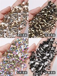 100pcs Nail Art Decoration Charm Gem Beads Rhinestone Mixed Shiny Glitter 3D DIY Accessories