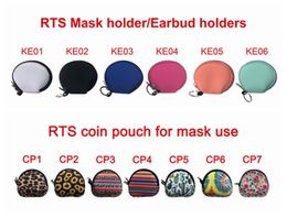 Coin Purse Neoprene Semicircular Wallet Zipper Change Purses Multifunctional Storage Bag Face Mask Holder Headphone Bag 13 Designs BT386