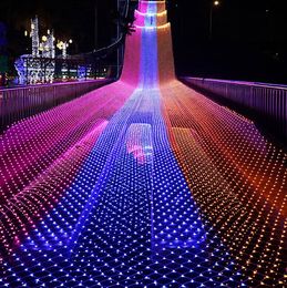 LED 1.5M * 1.5M 100 LED Web Net Fata Natale giardino domestico Tenda luminosa Luci nette lampade nette