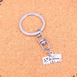 Fashion Keychain 20*12mm I love knitting Pendants DIY Jewellery Car Key Chain Ring Holder Souvenir For Gift