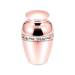 45x70mm Mini Ashes Pendant Urn for Pet/Human Cremation Jewellery Flowers Print Aluminium Alloy Memorial Urns Funeral Jar