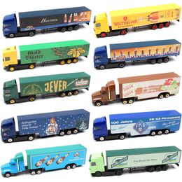 1/87 Scale Mini Small Germany Advertising AD Media container Cargo trailer tow Truck Diecasts & Toy Vehicles model Cars souvenir LJ200930