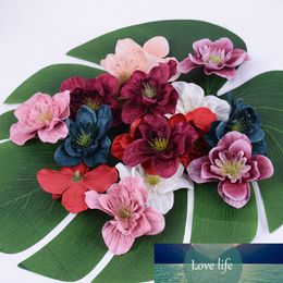 10pcs 8cm Flannel Orchid Artificial Flower Head Wedding Decoration Items Wreath DIY Handicraft Flowers Fake Simulation Cheap
