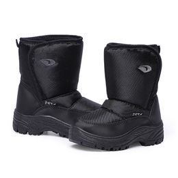 SKHEK New Fashion Shoes Warm And Comfortable Children Boys Snow Black Boots For Kids 201128
