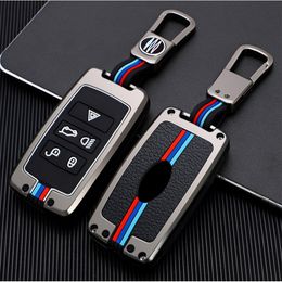 Auto Key Case With Keychain Zinc Alloy Remote Control Protector Cover For Land Rover Range Rover Sport Evoque Velar Discovery 5 Car Parts