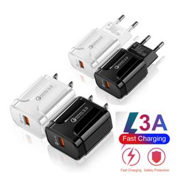 EU/US Plug Wall Charger QC3.0 USB Fast Travel Charger Power Adapter Accessories For Mobile Phone Micro/Type C Charging Cable