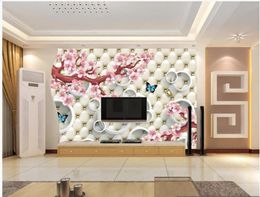 Custom photo wallpaper for walls 3d murals wallpapers for living room Modern pastoral circle flower tree mural wall papers home decoration