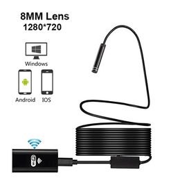 WIFI Endoscope Camera HD 720P 8mm Lens Wireless Inspection Soft Cable Waterproof Borescope For Android IOS Phone Mac Endoscope 1M 3M 5M