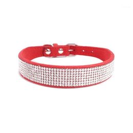 Dog Collars & Leashes 6 Rows Full Diamante Rhinestone Leather Adjustable Cat Pet Collar Products Colors1